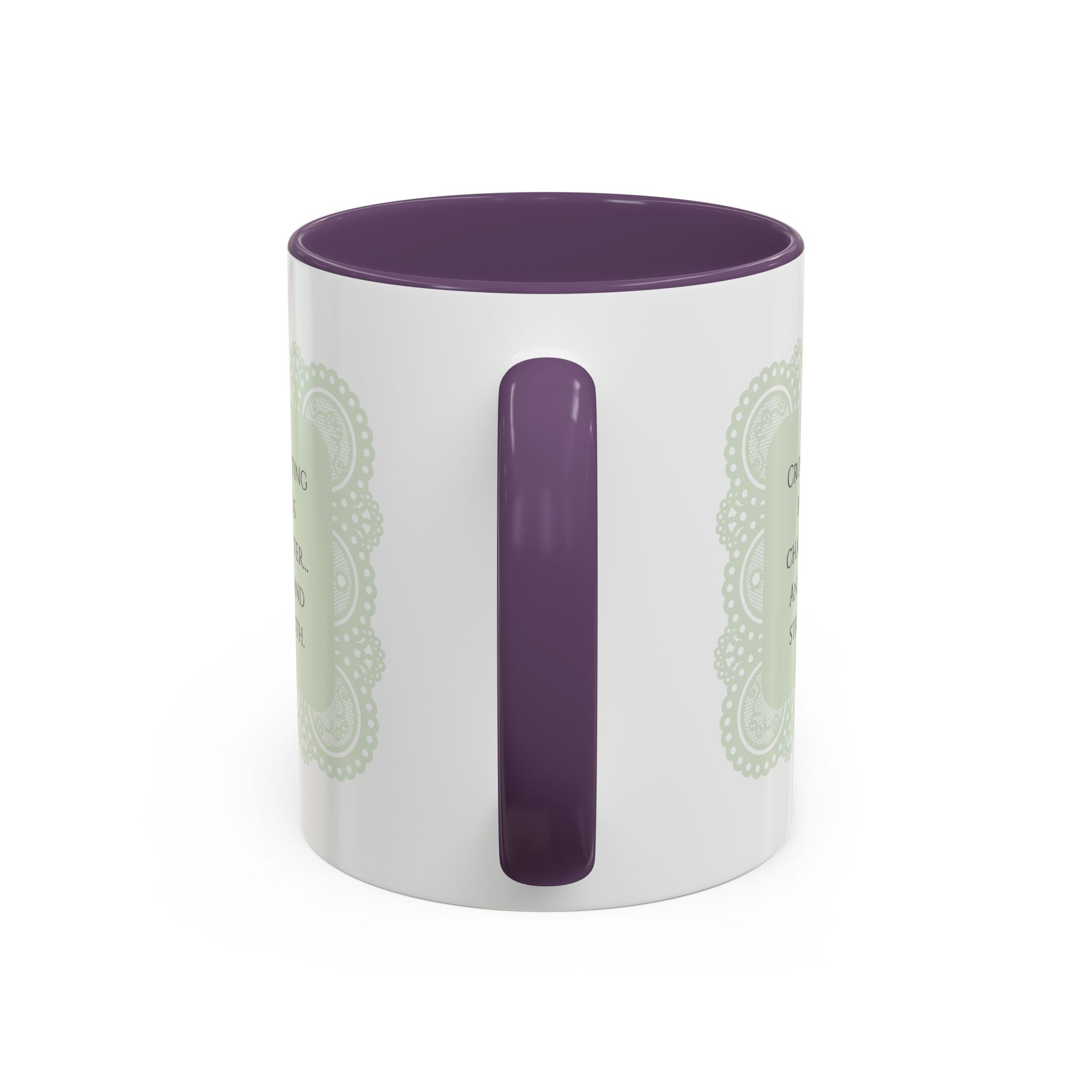 Funny Crochet Quote Accent Coffee Mug — Pastel Yarn Lover Gift (11/15oz)