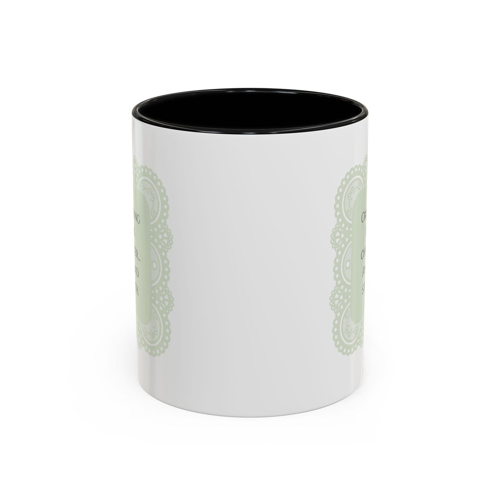 Funny Crochet Quote Accent Coffee Mug — Pastel Yarn Lover Gift (11/15oz)