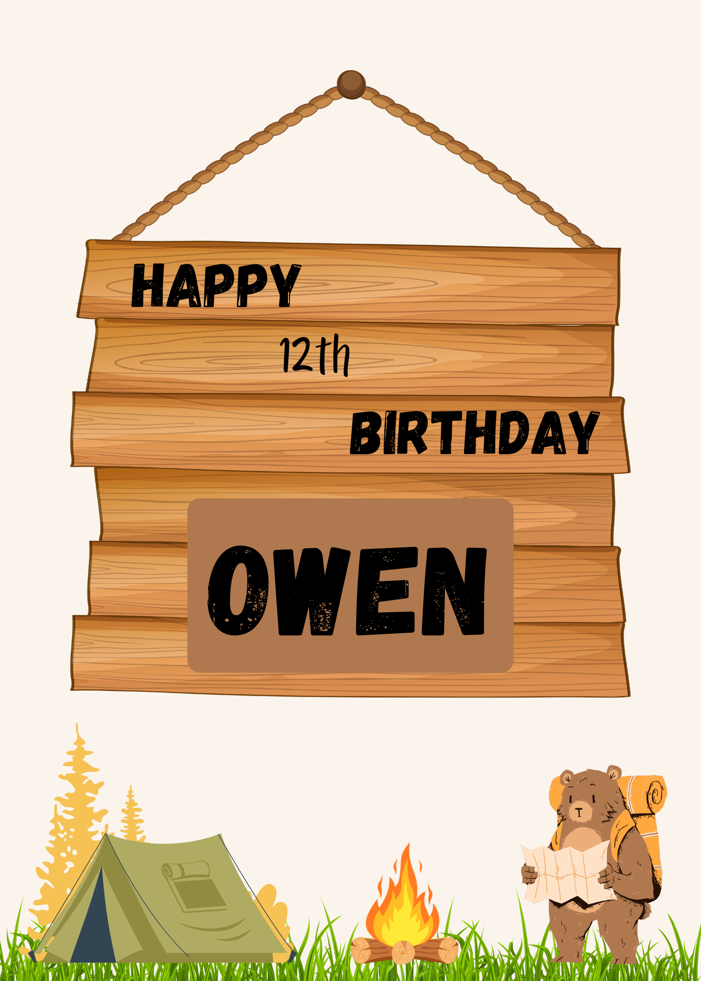 Birthday Card - Camping