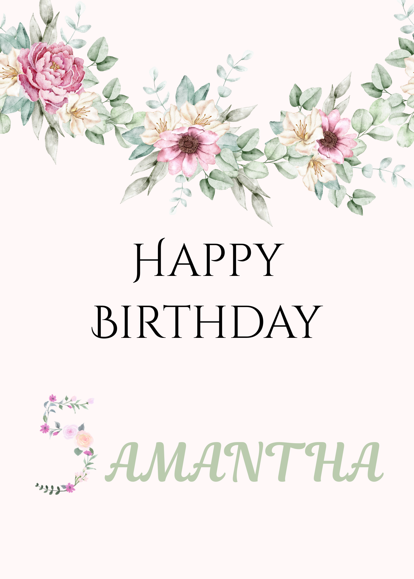 Happy Birthday - Floral